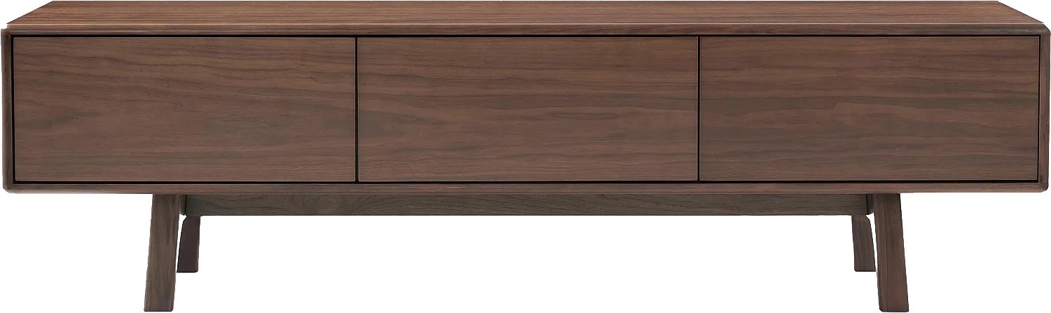 Goossens Tv Meubel Emilie - 3 Deuren - Noten - Noten noten fineer gelakt