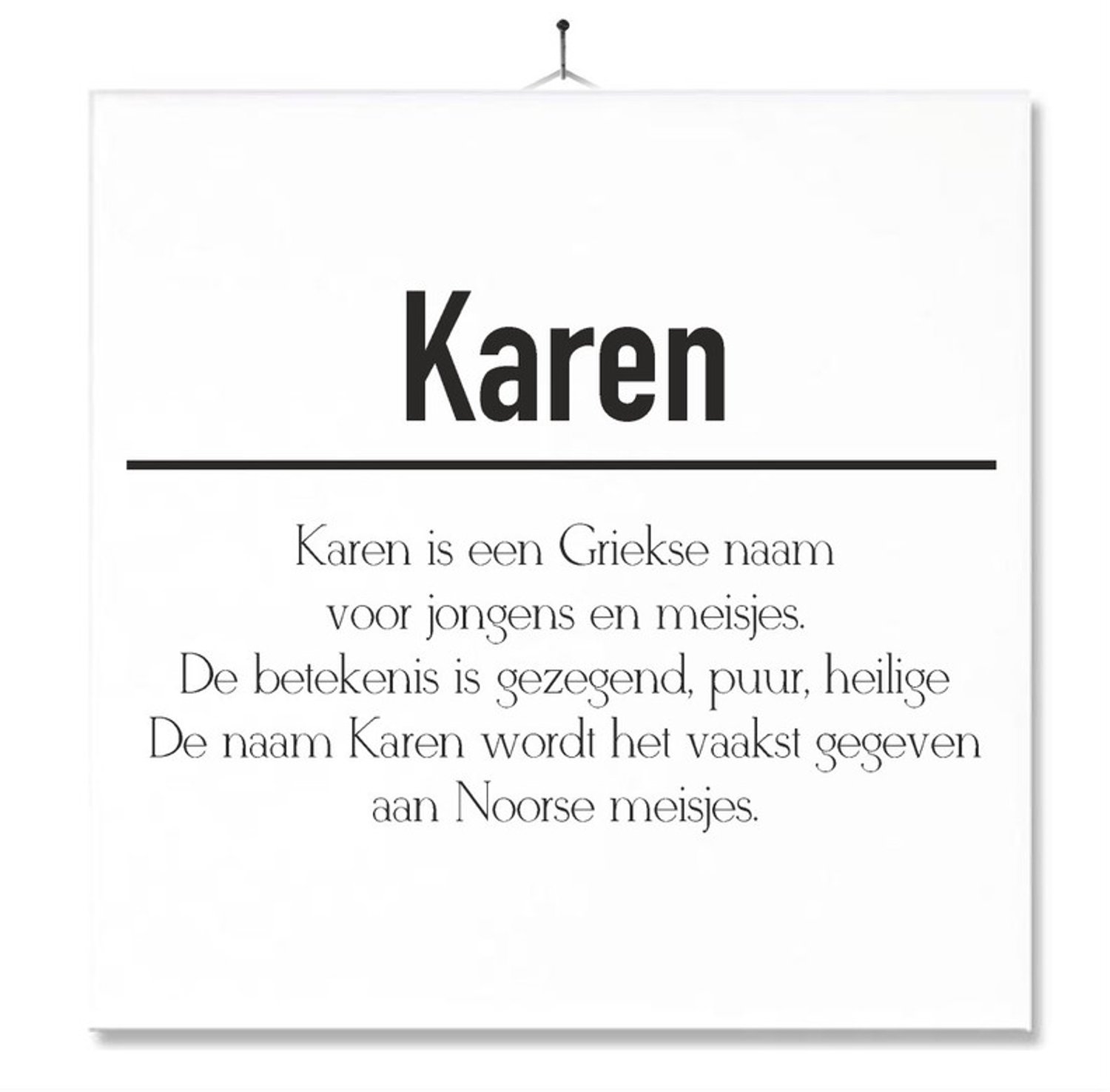 MC Living Tegel Met Opdruk | Betekenis | Kado | Cadeau | Met Naam - Karen Multi-Color