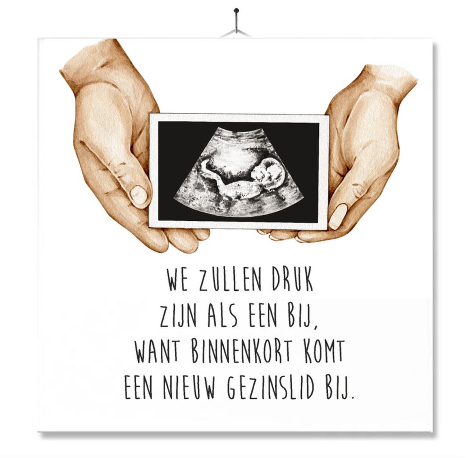 MC Living Tegel Met Opdruk | Kado | Cadeau | Zwangerschap bekend maken | We zullen druk zijn als een blij want binnenkort komt een nieuw gezinslid bij Multi-Color