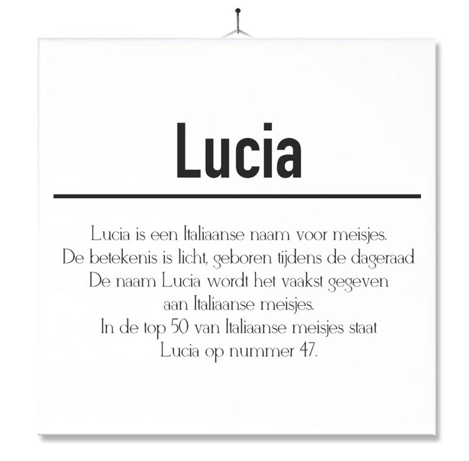 MC Living Tegel Met Opdruk | Betekenis | Kado | Cadeau | Met Naam - Lucia Multi-Color