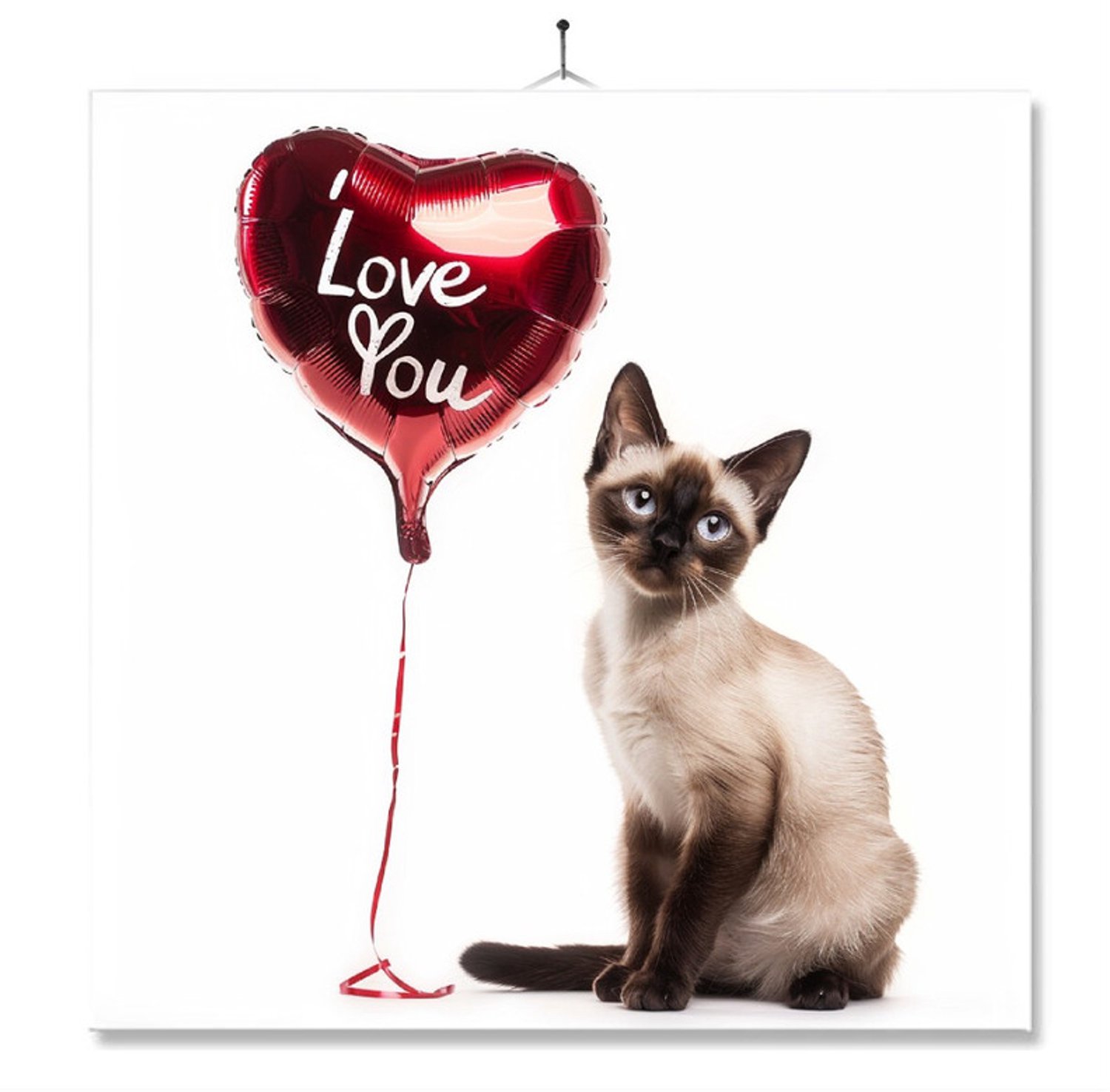 MC Living Tegel Met Opdruk | Geschenk | Wc | Toilet | I Love You | Siamese Kat Ontwerp 1