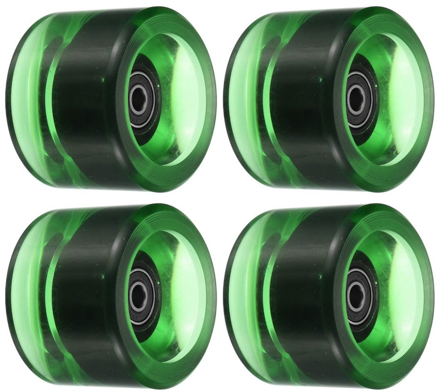 Set van 4 Longboard Wielen met ABEC-9 Lagers in Groen