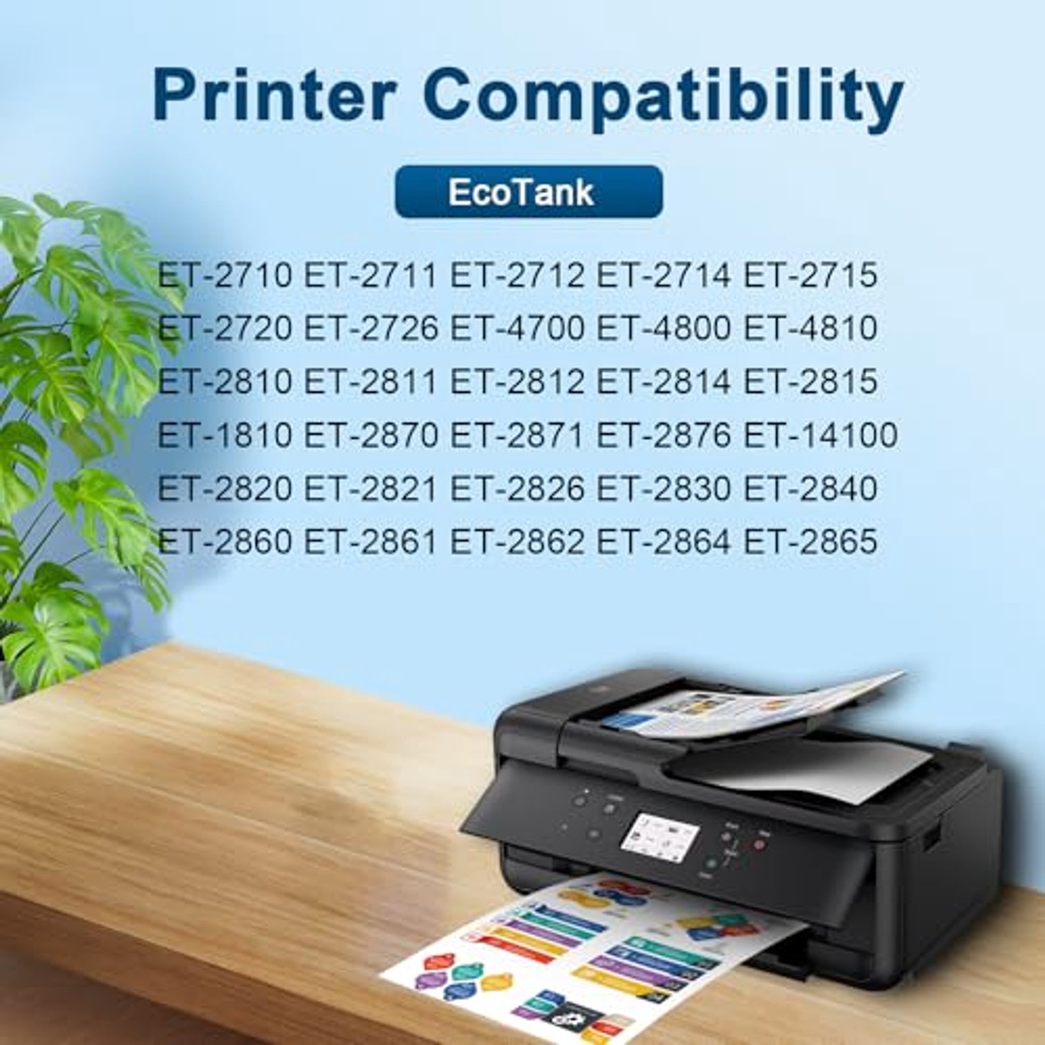 Inktflessen Compatibel met Ecotank E-104 - Multipack 5 Stuks
