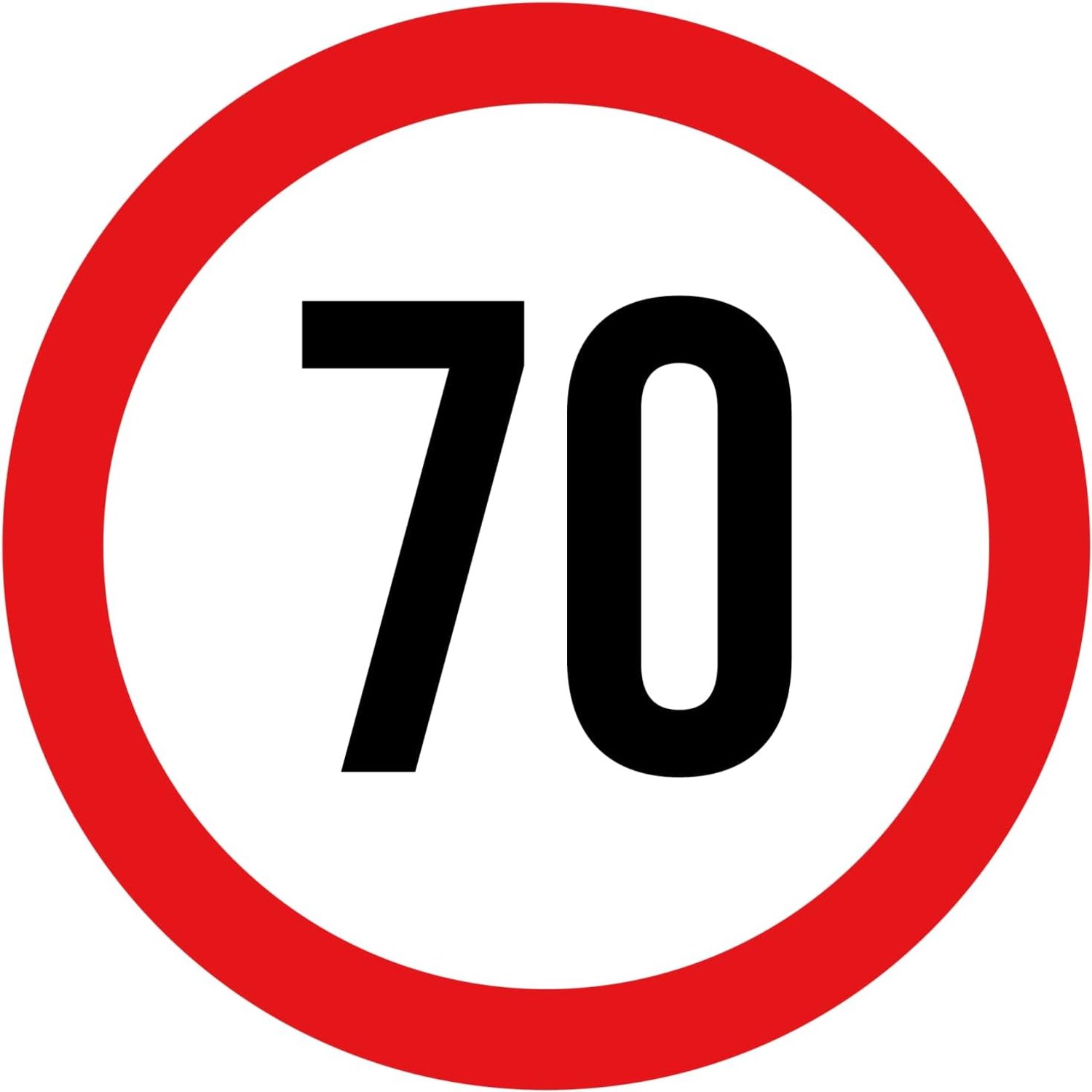 Sticker max snelheid 70 cm - 10 stuks - weersbestendig vinyl - voor eigen terrein - m-winkel
