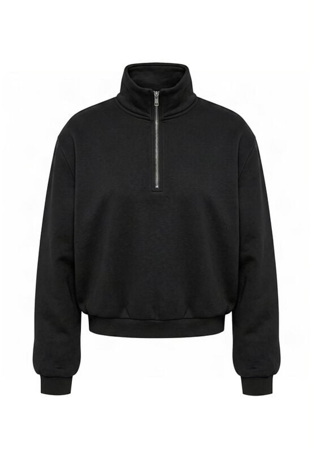 Urban Classics Ladies Fluffy Loose Fit Troyer Dames Sweatshirts – M Zwart
