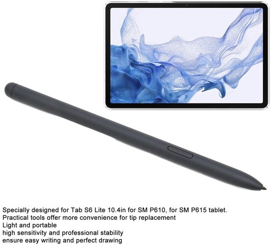 Pen Geschikt voor Tab S6 Lite - Stylus - Vervanging - 5 Reserve Tips - Kunststof - Hoge Gevoeligheid — afbeelding 5