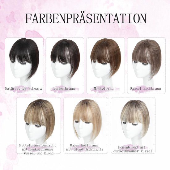Haar toppers voor vrouwen, echt haar, met pony, handgenaaid, 360° 3D-dekking, voor dunner wordend haar — afbeelding 2