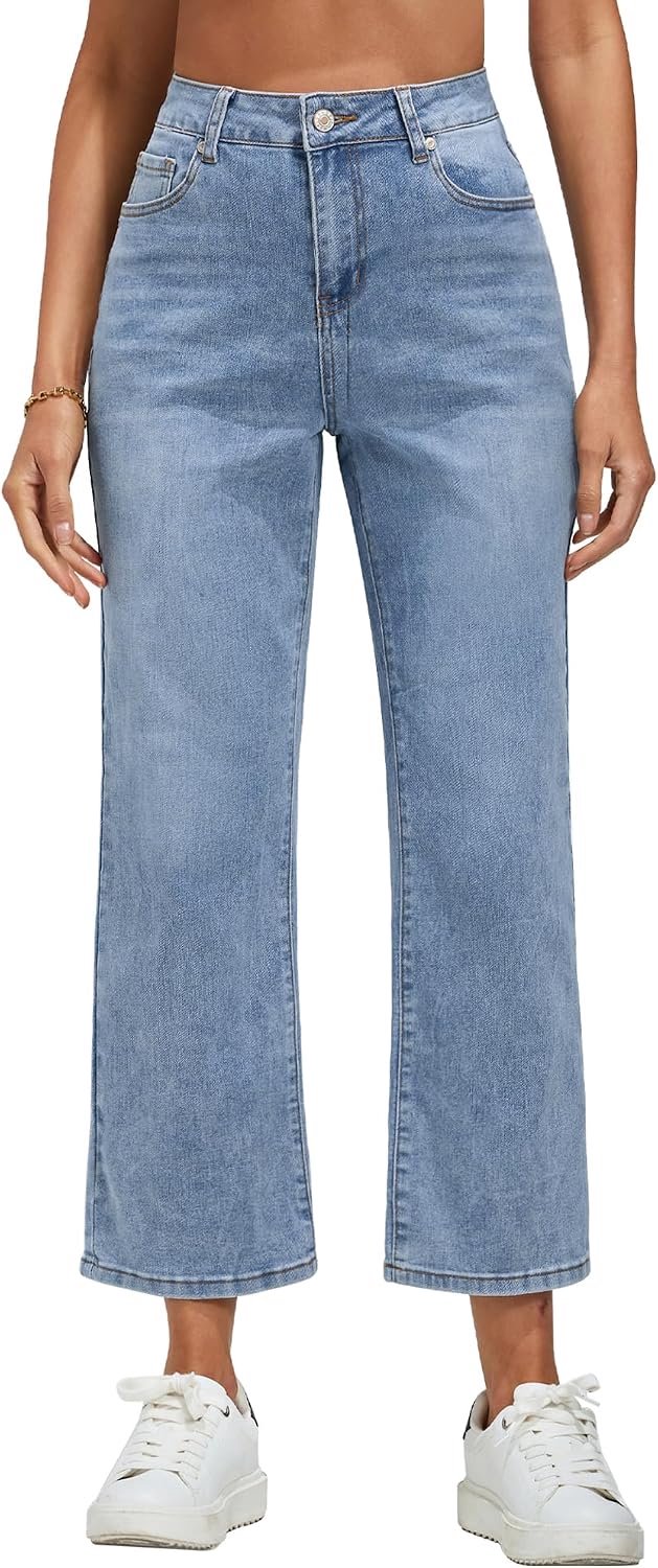 Waist Jeans, Wijde Pijp, Stretch
