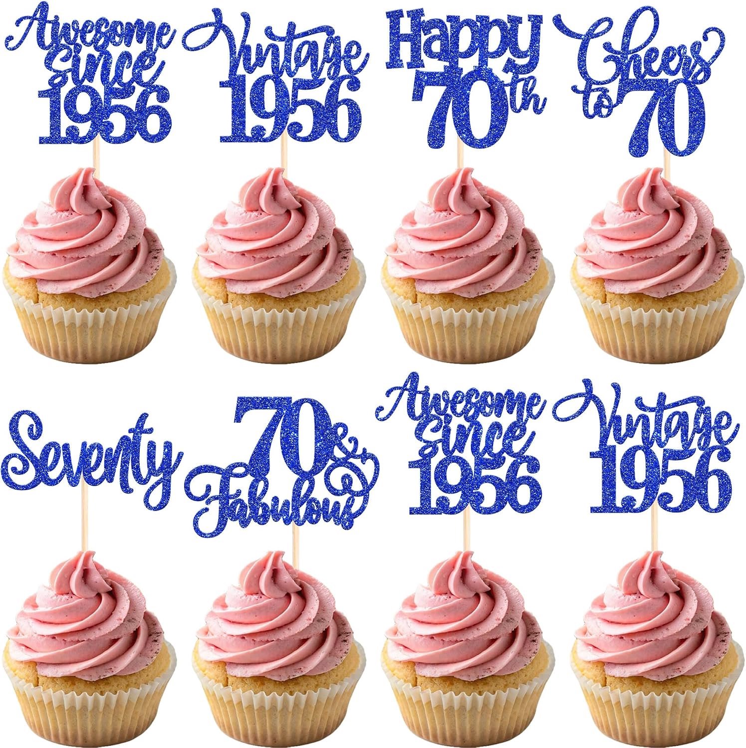 30 Cupcaketoppers 70e verjaardag