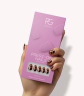 Pink Gellac Press On Nails - 2007 Tortoise Touch - Round Small Plaknagels - 30 Press On Nagels Met Lijm, 30 Plakstickers, Cleaner Wipe, Nagelvijl, Woodstick en Size Matcher - Snel Aan Te Brengen Plak Nagels Kort - Voor 7-14 Dagen Mooie Nagels
