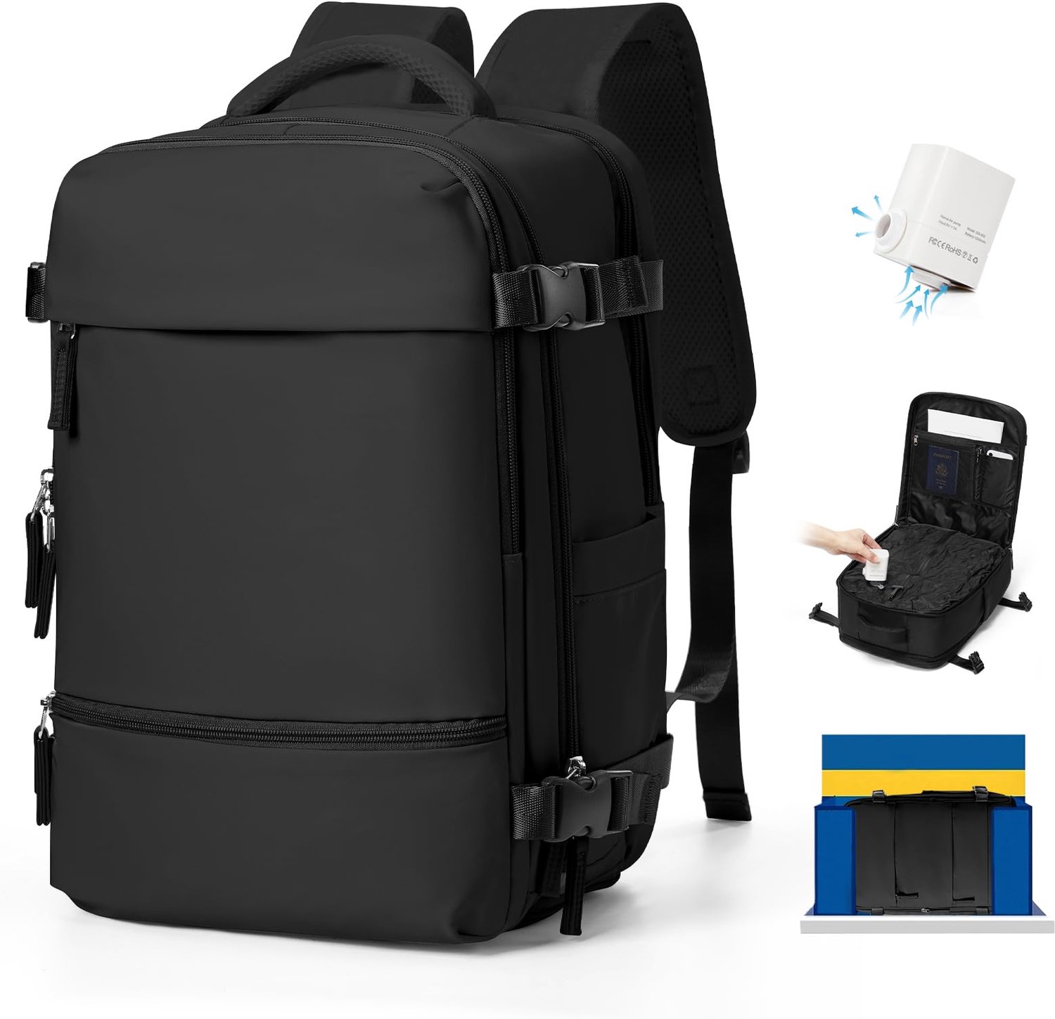 Reisrugzak voor Ryanair 40x30x20 cm met Vacuümcompressie