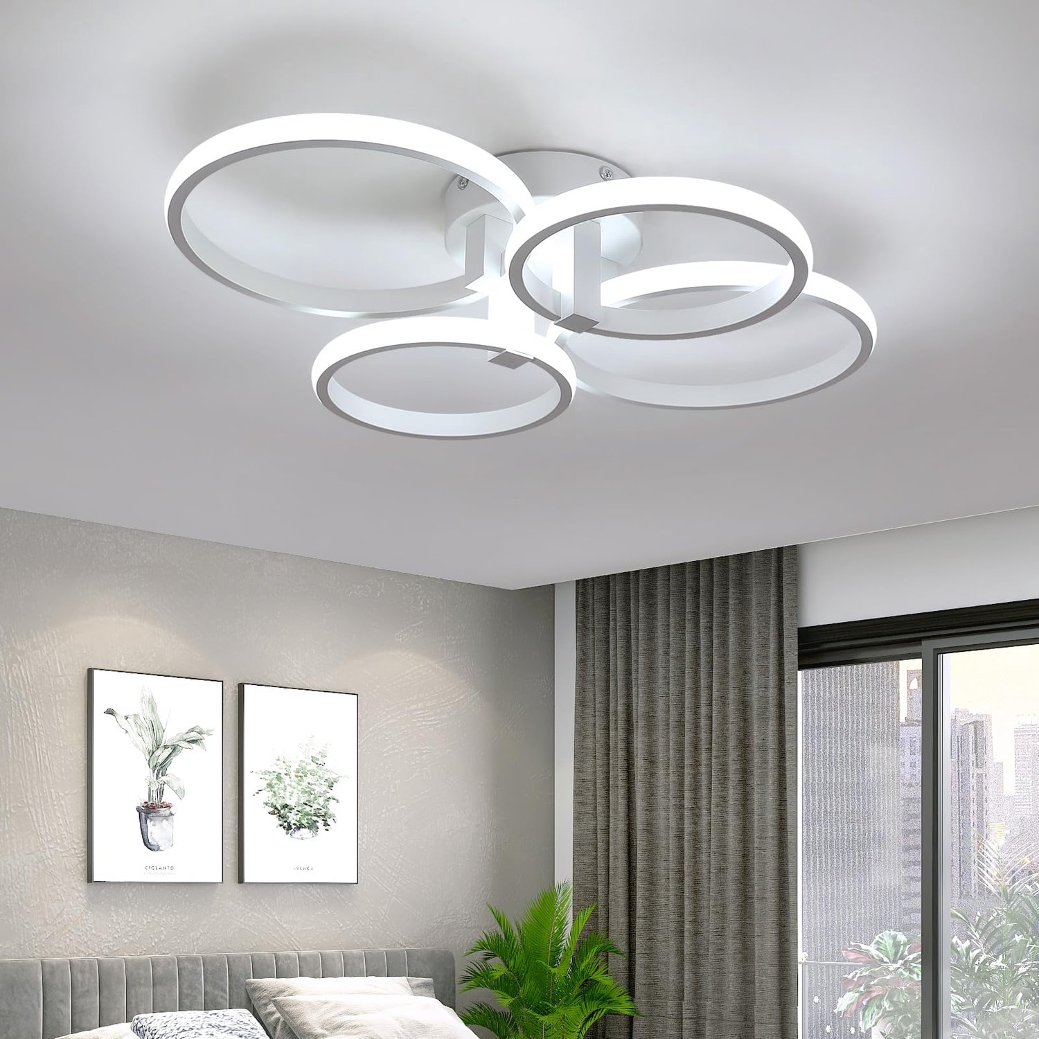 Moderne LED Plafondlamp met 4 Ringen en 6300LM