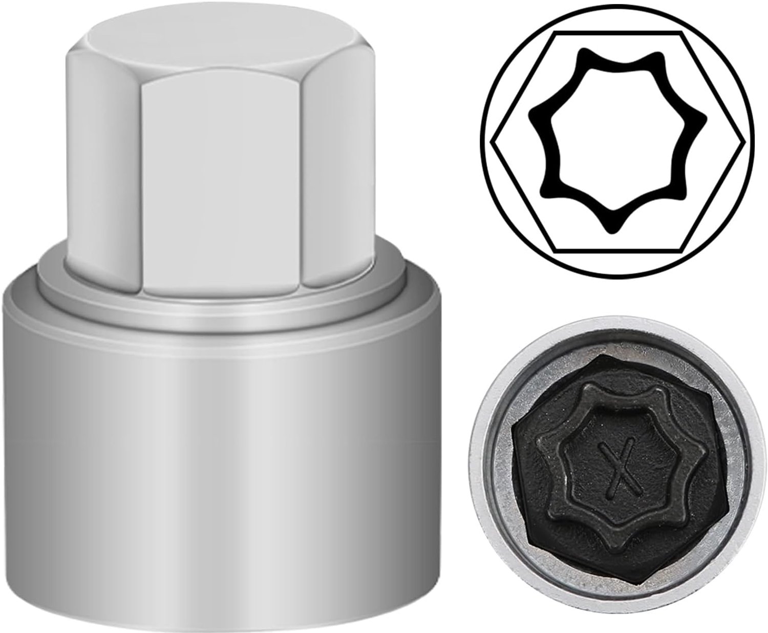 Wielvergrendelingsmoersleutel 27 mm - Socket OD 27 mm - Compatibel met Audi - Anti-diefstal tool m-winkel - m-winkel