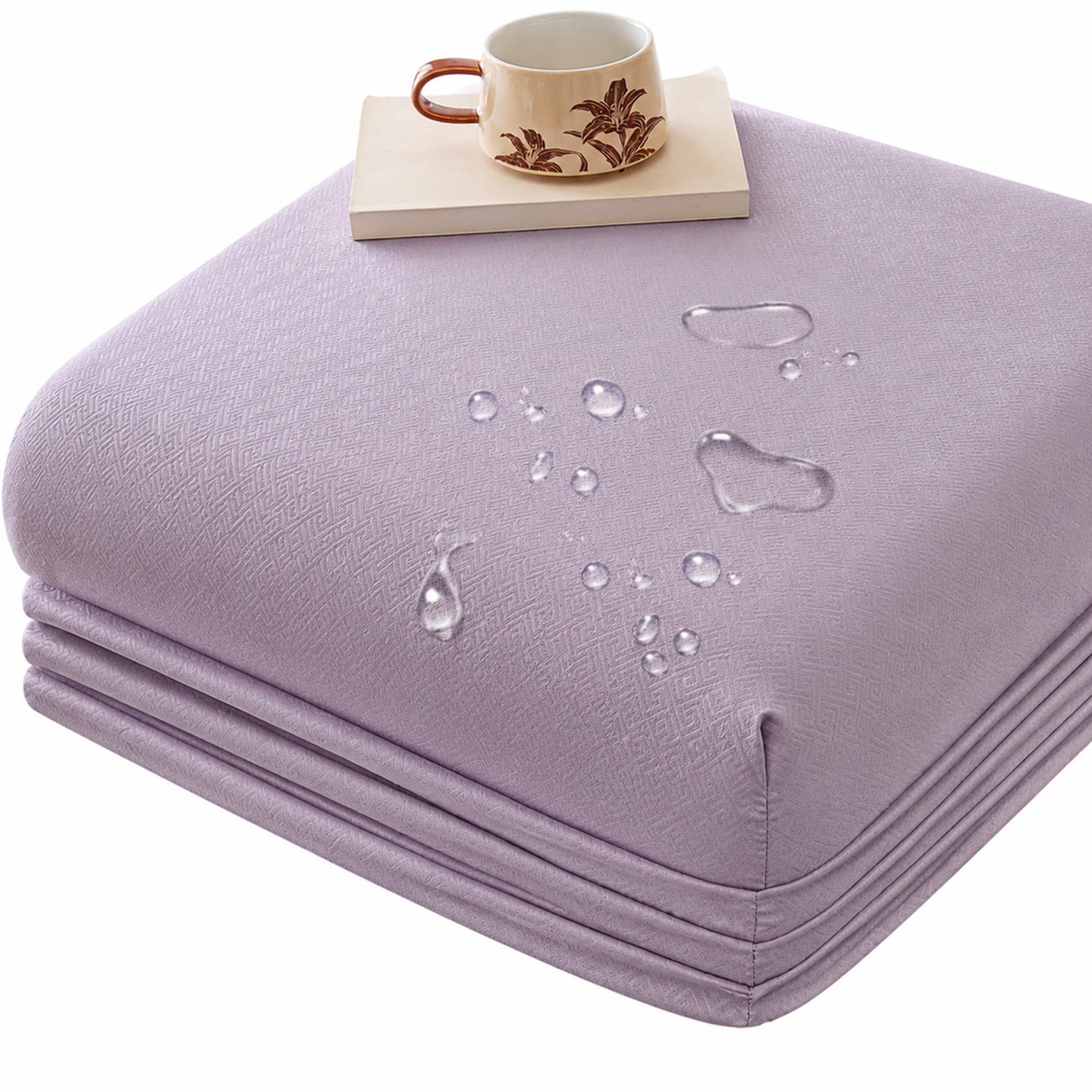 SWGOTA Waterdichte hoeslakenset 100 x 200 cm, lilapaars, geborstelde stof, 1 hoeslaken en 1 kussensloop, voor matrassen tot 30 cm hoog