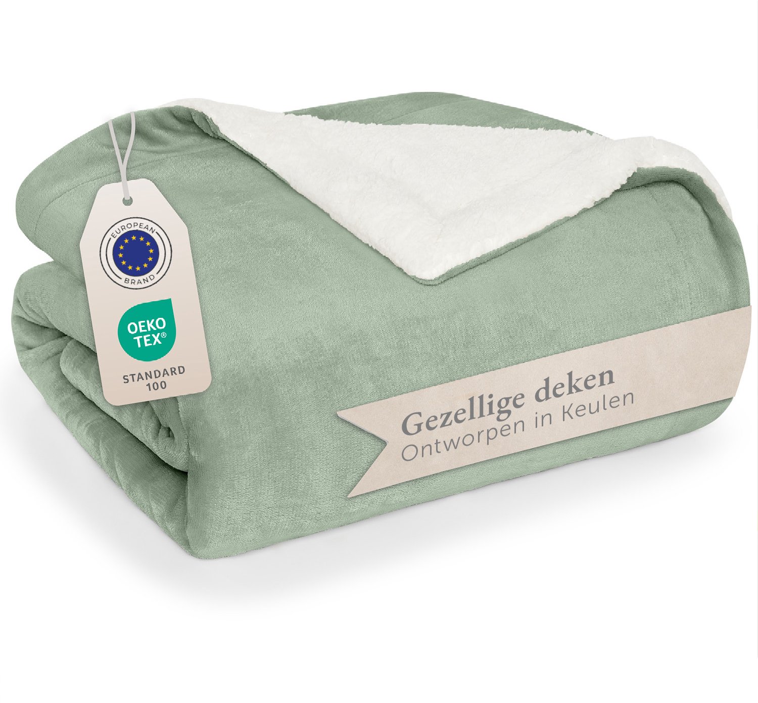 Blumtal Sherpa Fleece Deken - Sherpa Plaid - Plaid Bank - Fleece Deken 220 x 240 cm - Mint Groen Mintgroen
