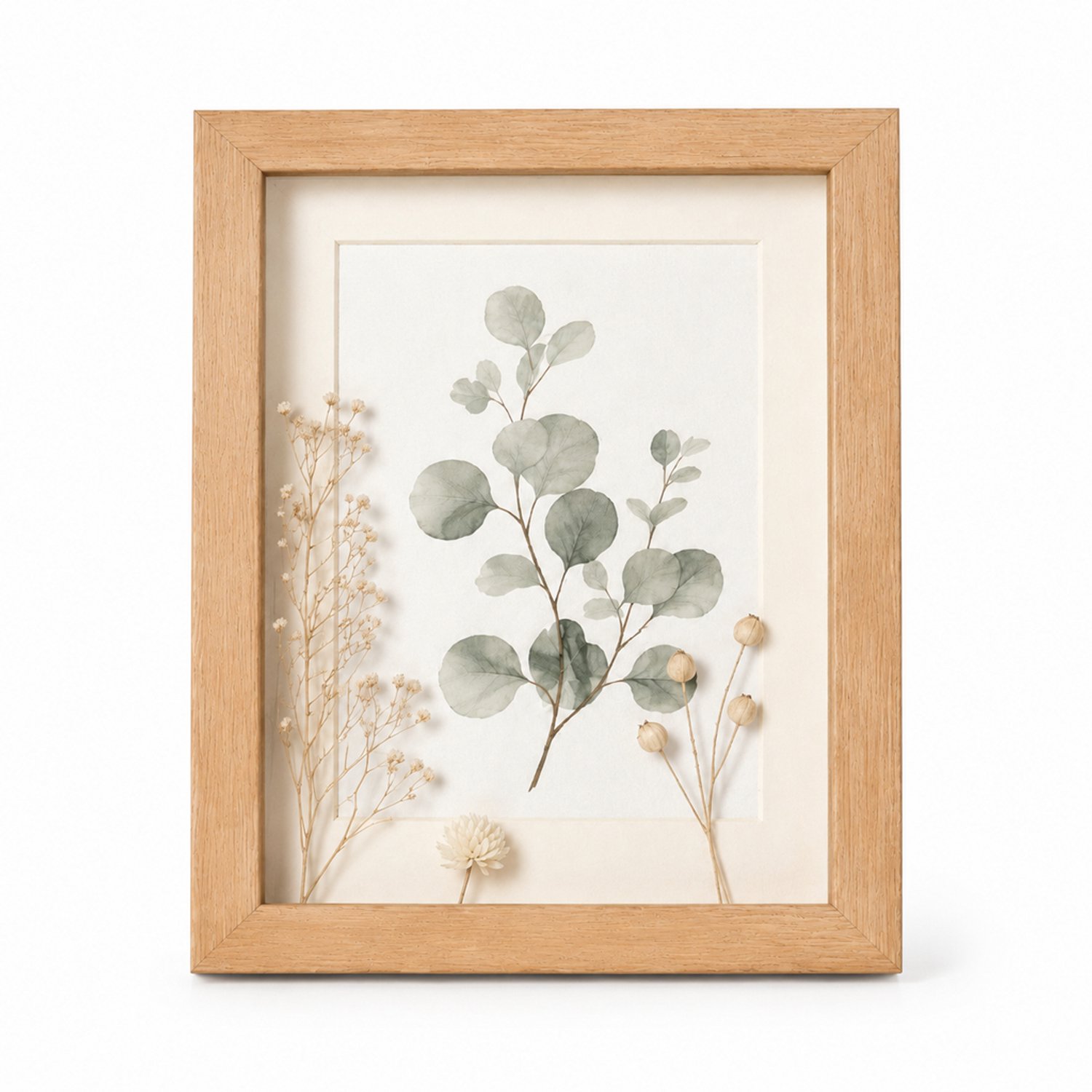 SWGOTA MDF-fotolijst 5 x 7 inch (12,7 x 17,8 cm) - naturel houtkleur - 2 cm holle ruimte - met glas en afbeelding