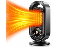DPLUNIQ Verwarming - Kachel - Elektrisch - Draagbaar - 3 Versnellingen - 1000 W - Touchscreen - Timer - Keramisch - Zwart