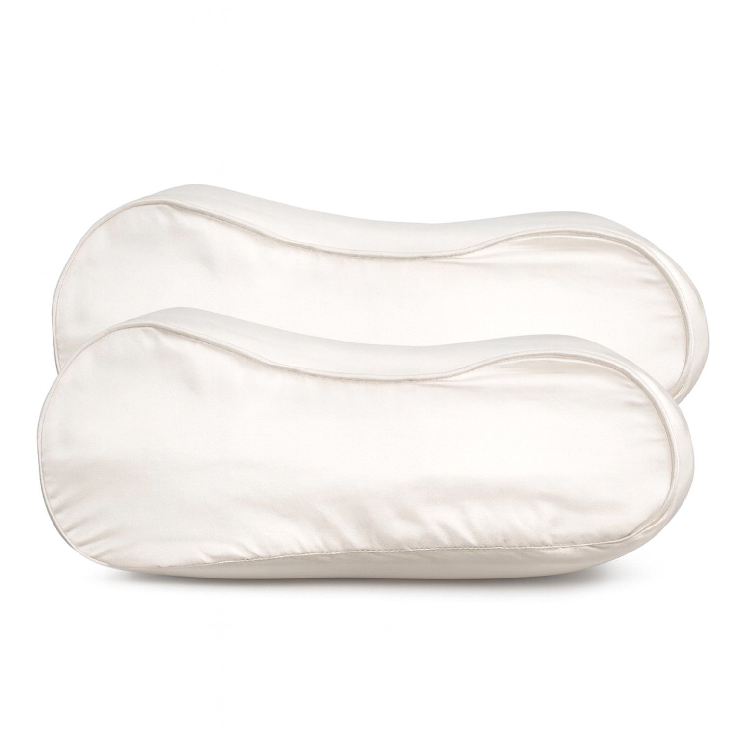 Silk Heaven Voordeelset 2x 100% Zijden kussensloop Ivoor Glossy Ergonomisch - 22MM - 30x50cm - Satijn geweven zijden kussensloop - Anti acne kussensloop - Silk Heaven - 30x50cm