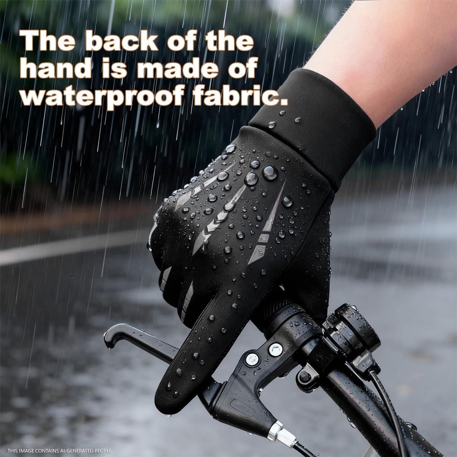 Outdoor Fiets Handschoenen - Winter Thermische Handschoenen - Winddichte Motorhandschoenen Waterdicht, Touchscreen Compatibel, Antislip Handschoenen Unisex - Lengte 23cm -Zwart – foto 2