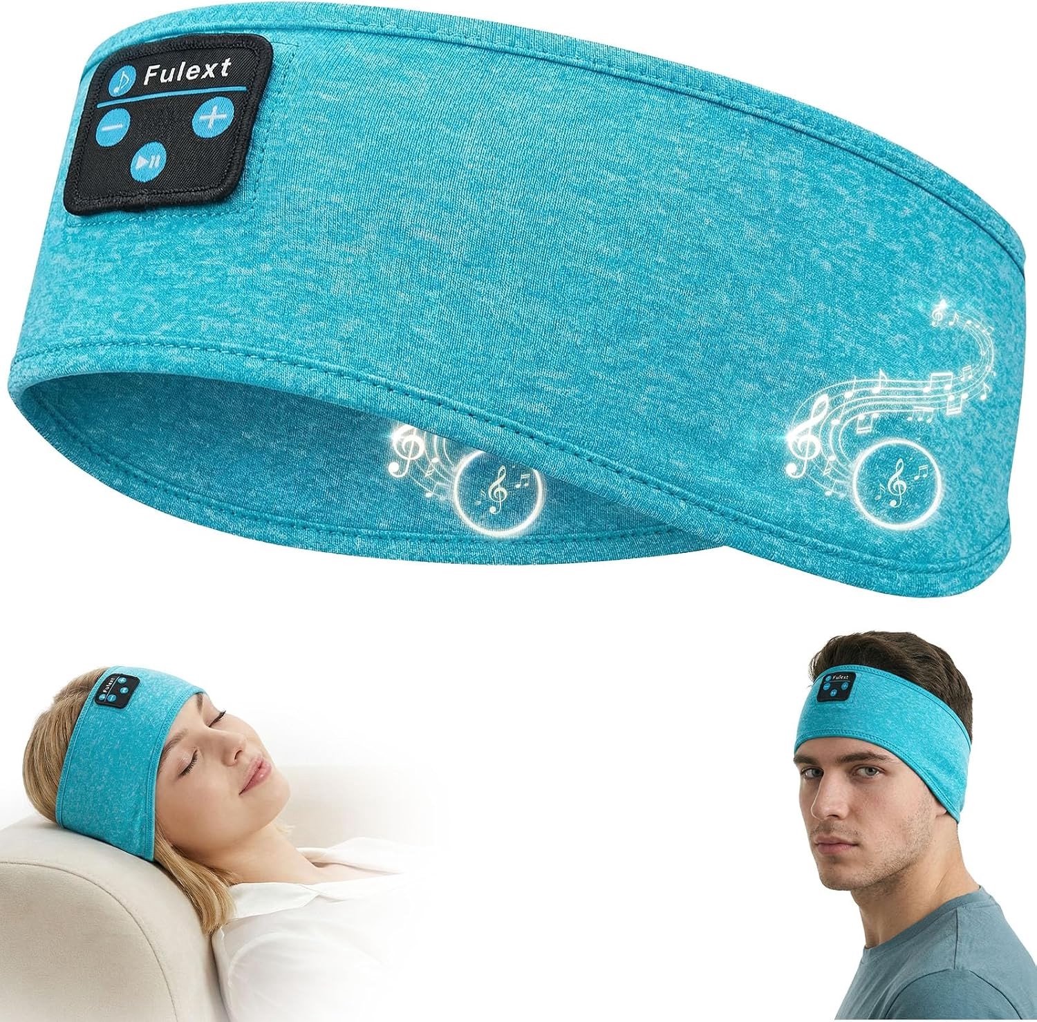 Slaaphoofdtelefoon - Zwart - Hoofdband - Zachte Elastische Hoofdband met Draadloze Functie - Voor Mannen en Vrouwen