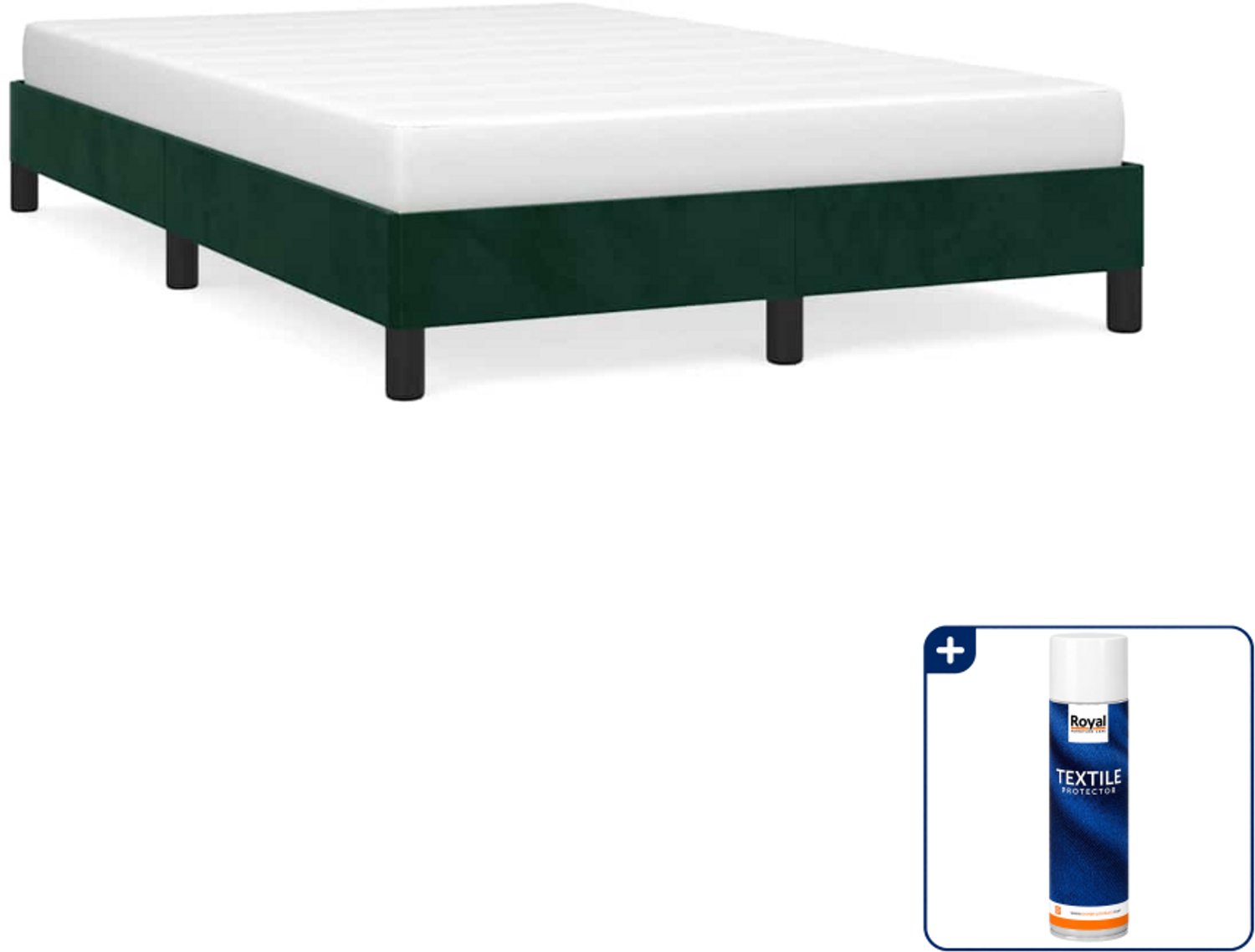 vidaXL bedframe - 120 x 200 cm - fluweel - donkergroen - Inclusief textielbeschermer 500 ml