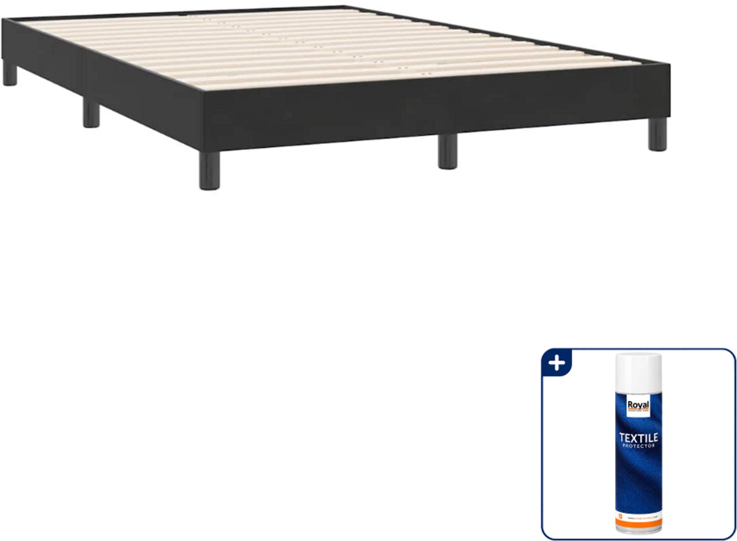 vidaXL Queensize bedframe - 160 x 220 cm - fluweel - zwart - Inclusief textielbeschermer 500 ml