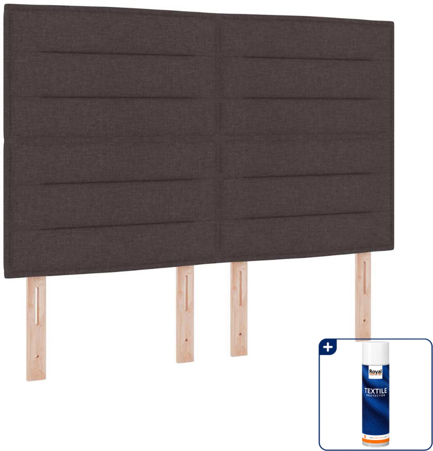 vidaXL LED boxspring - 140 x 190 cm - donkerbruin - Inclusief textielbeschermer 500 ml