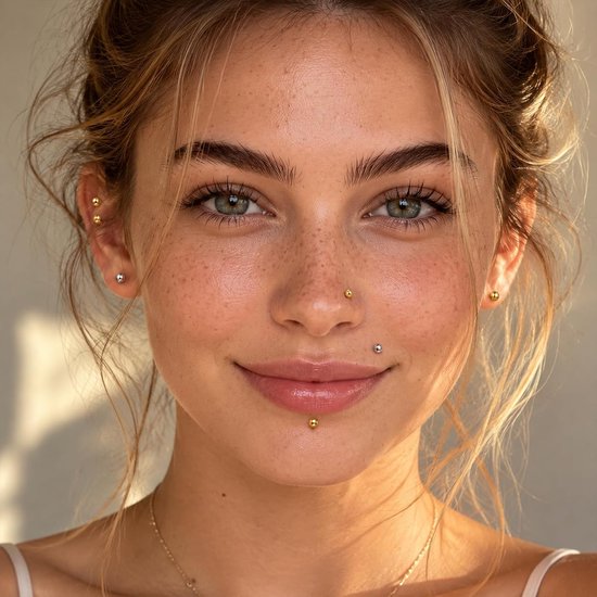 Ronde Bal Titanium Platte Terug Oorbellen Stud, 18G Titanium Kraakbeen Tragus Labret Lip Medusa Piercing Sieraden voor Vrouwen Mannen — afbeelding 3