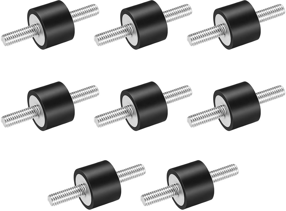 8 stuks Silent Blokken M6 van rubber, Silent Blok M6 anti-vibratie, schokdemperhouders van rubber, Silentblock voor motoren, compressoren, waterpompen en industriële machines