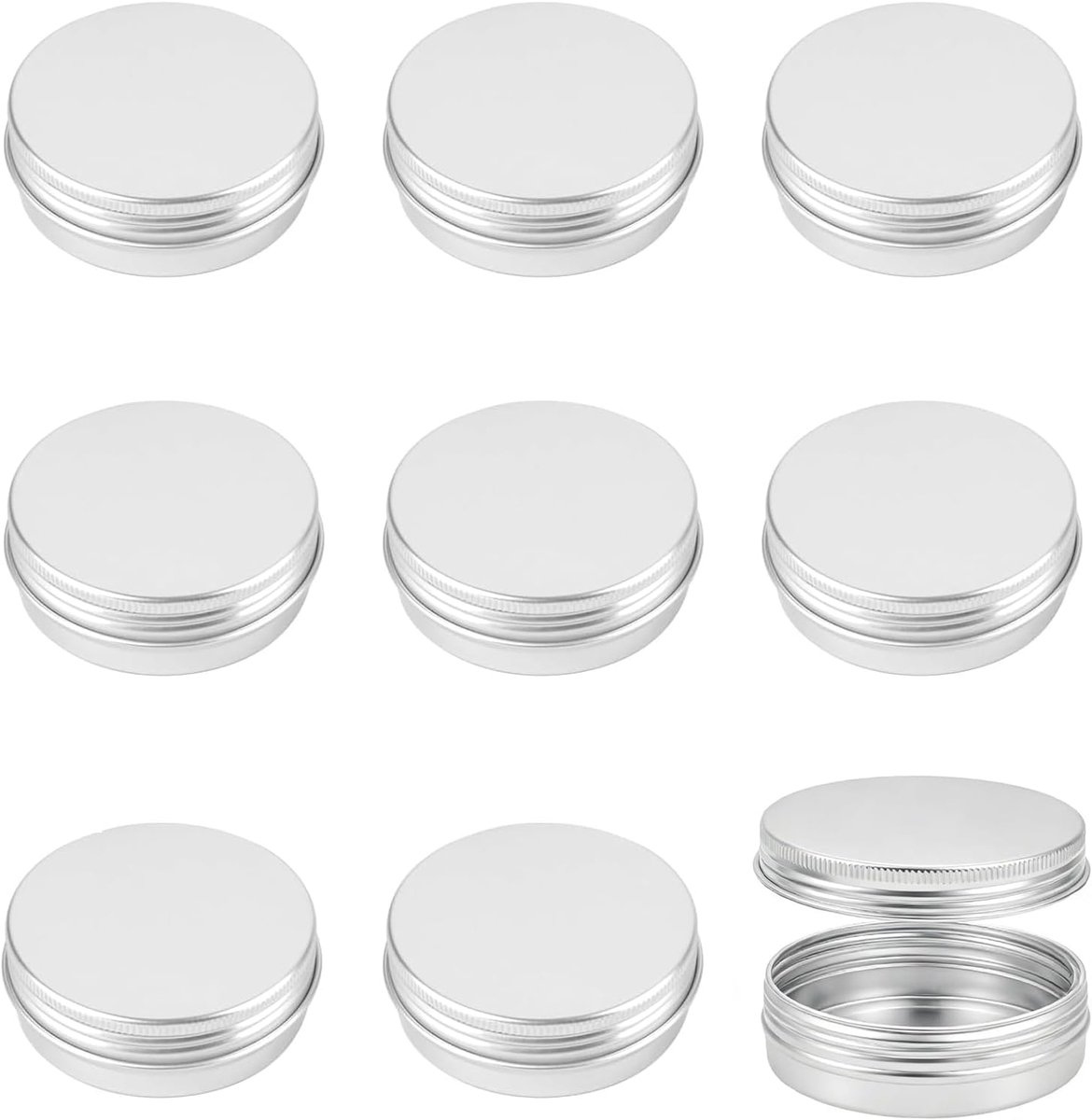 8 stuks aluminium potjes 15 ml crèmeblikjes om te vullen, draadvrij, metalen blikjes, kleine zalfpotjes, mini-lippenbalsem, voor kaarsen, doe-het-zelf opslag, gezichtscrèmes, sieraden