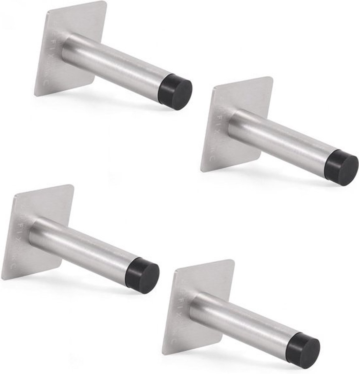 4-Pack Deurstopper Set Zilver - Zelfklevend of Vastzetten - Bescherming tegen Plinten en Muren