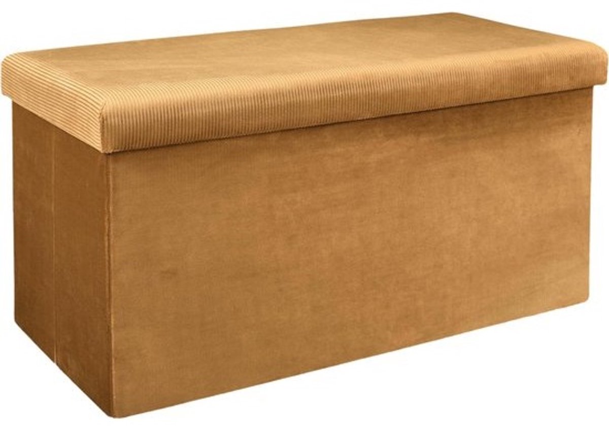 Opvouwbare opbergbank met velours bekleding