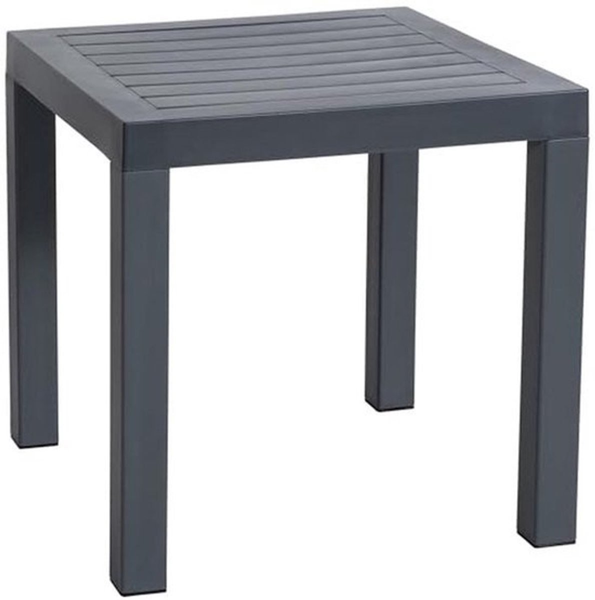 Bijzettafel Kunststof - Moderne Tafel - Thuis Buiten - Weerbestendig UV-bescherming - 45x45x45 cm - Donkergrijs