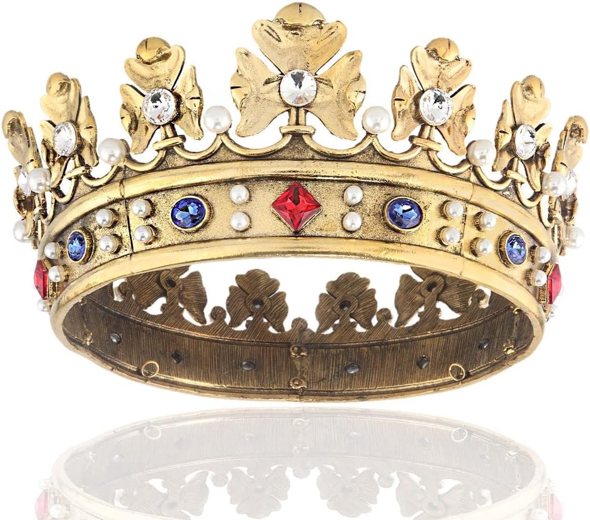 Koninklijke Barokke Haarband voor Mannen - Metalen Prinselijke Kroon voor Verjaardagsfeesten, Cosplay en Prom - Haaraccessoires voor Speciale Gelegenheden