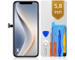 bokman Scherm voor iPhone X, 5,8" LCD vervanging reparatieset | FHD LCD-touchscreen, gereedschap, plakstrip en folie inbegrepen, True Tone na programmering, A1865/A1901/A1902