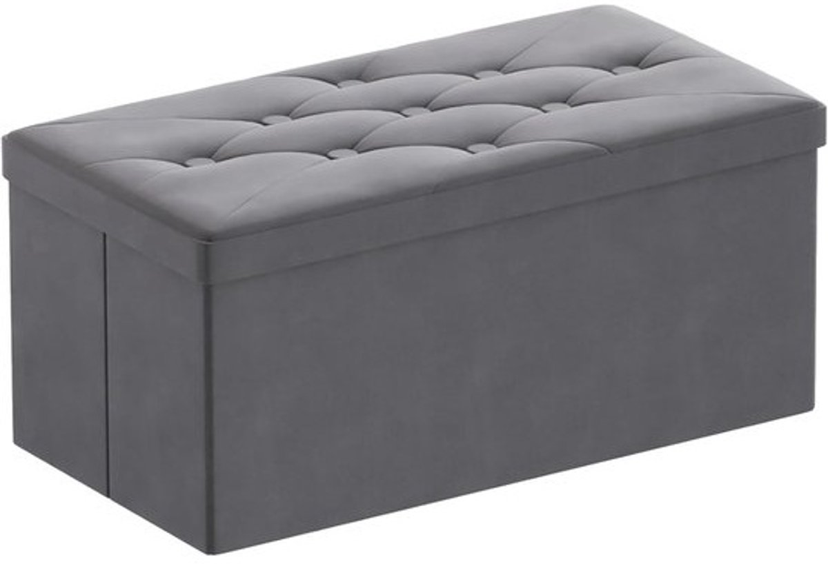 Opvouwbare Zitbank met Opbergruimte - Fluwelen Kist voor Woonkamer, Slaapkamer en Hal - 80 x 40 x 40 cm
