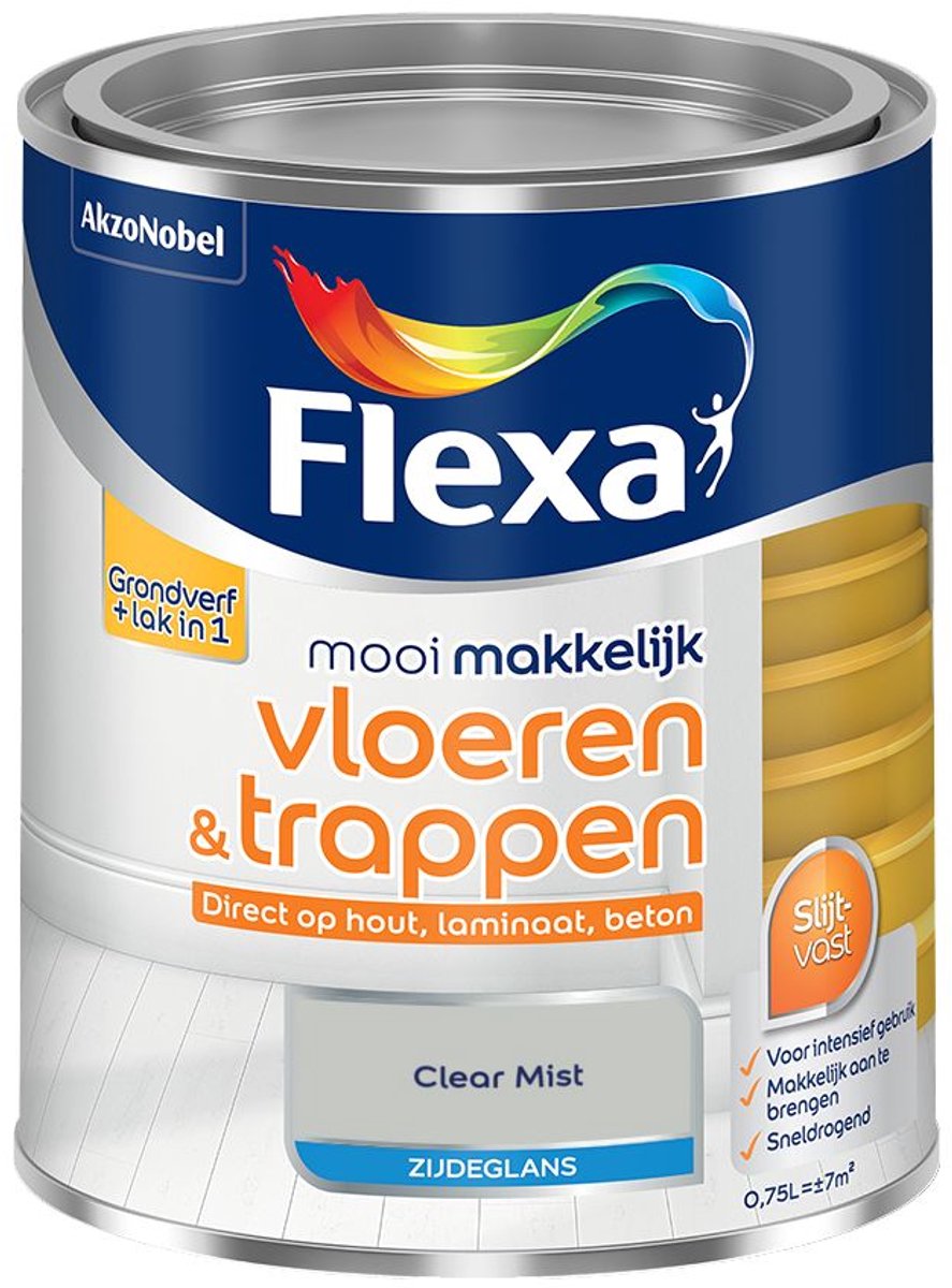 Flexa - Mooi Makkelijk Vloeren & Trappen Zijdeglans - Clear Mist - 750 Ml - Kleur Van Het Jaar 2027