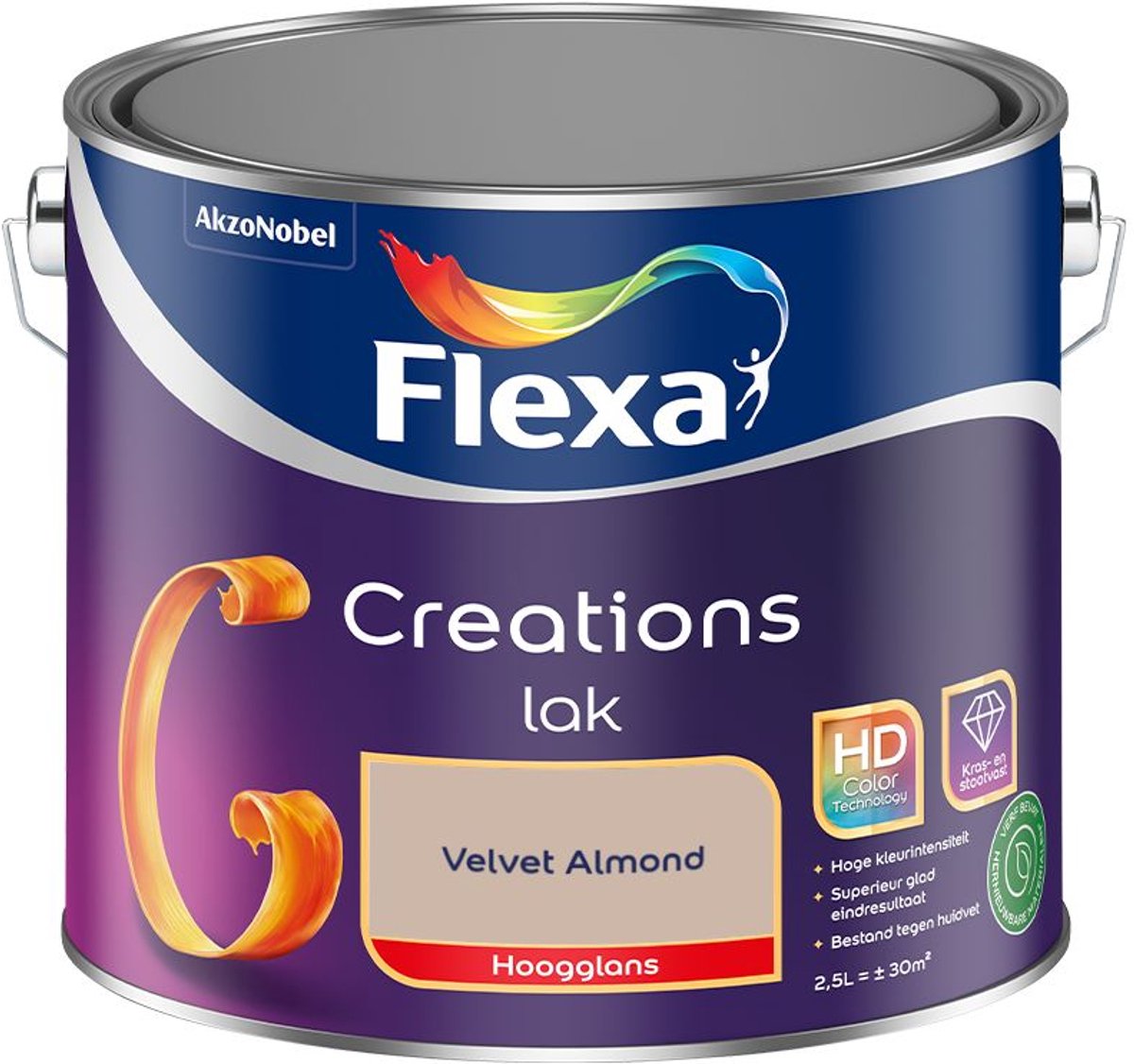 Flexa - Creations Lak Hoogglans - Velvet Almond - 2,5 L - Kleur Van Het Jaar 2027