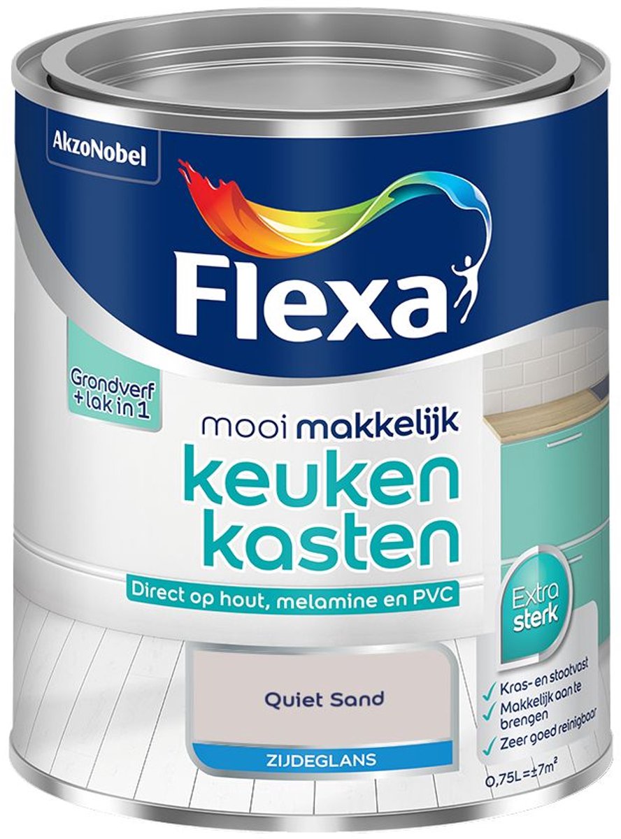 Flexa - Mooi Makkelijk Keukenkasten Zijdeglans - Quiet Sand - 750 Ml - Kleur Van Het Jaar 2027