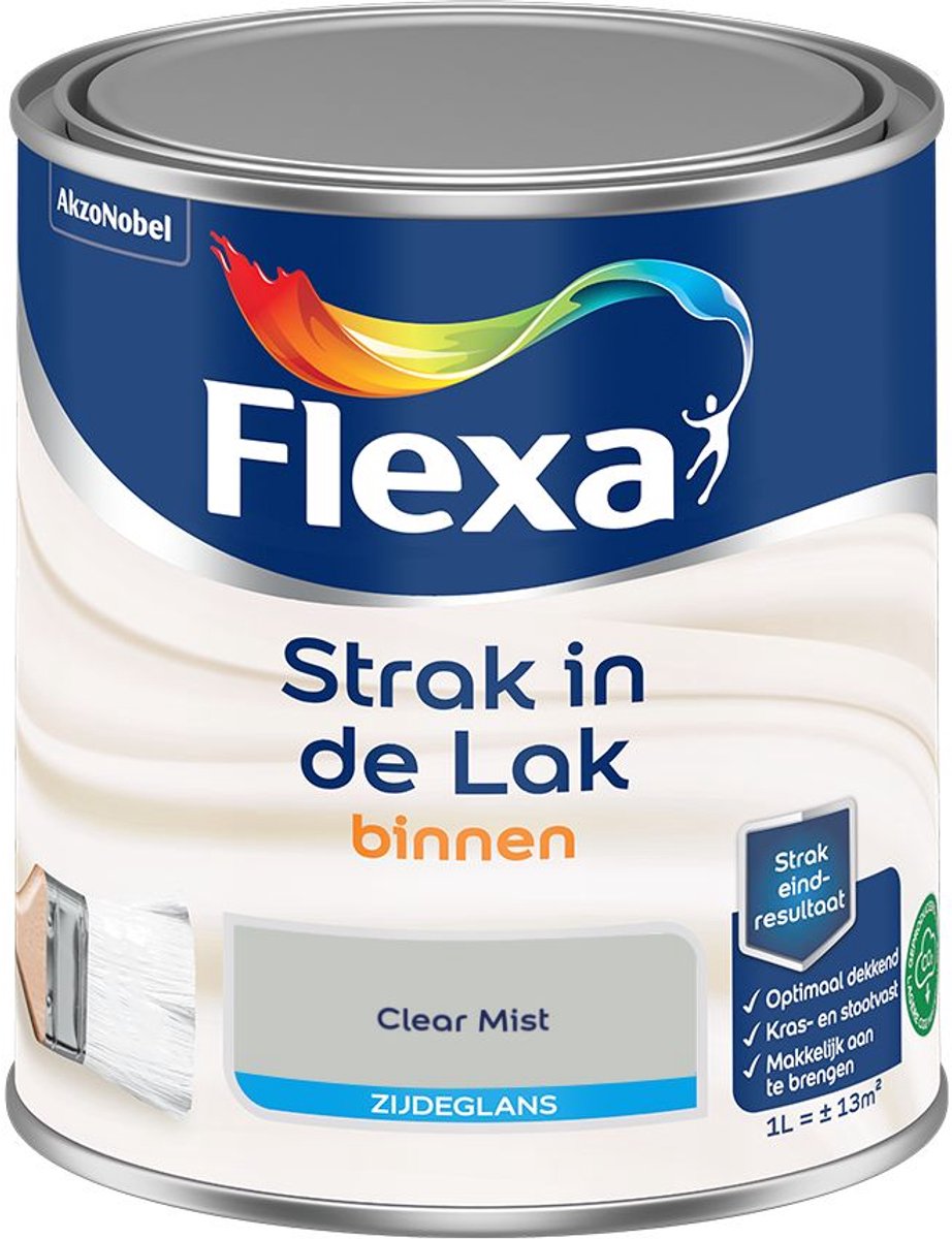 Flexa - Strak In De Lak Binnenlak Zijdeglans - Clear Mist - 1 L - Kleur Van Het Jaar 2027