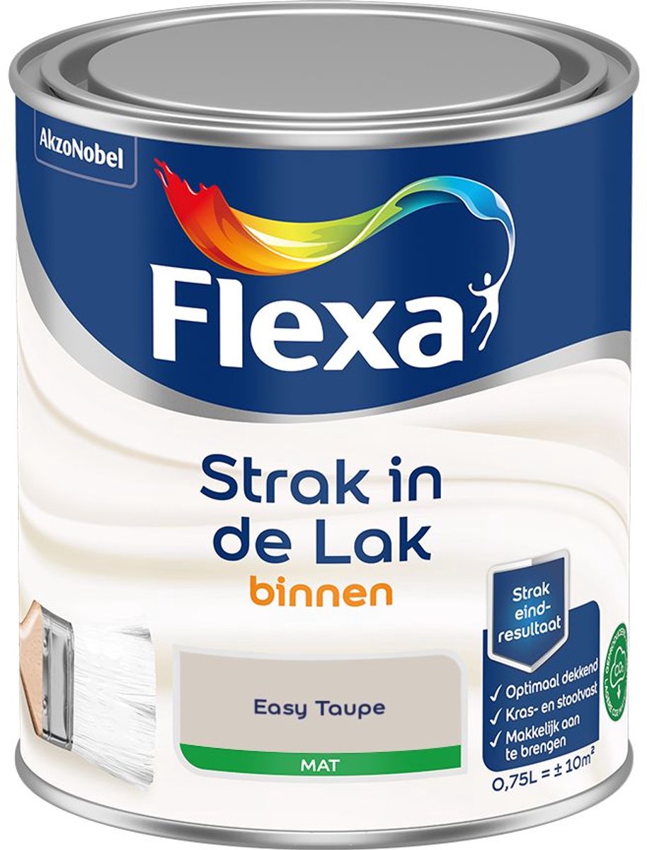 Flexa - Strak In De Lak Binnenlak Mat - Easy Taupe - 750 Ml - Kleur Van Het Jaar 2027