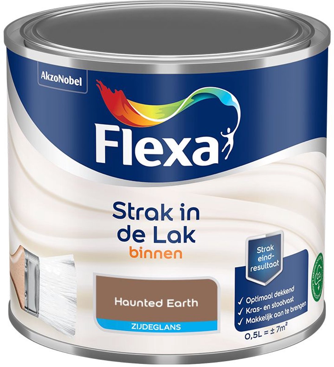 Flexa - Strak In De Lak Binnenlak Zijdeglans - Haunted Earth - 500 Ml - Kleur Van Het Jaar 2027