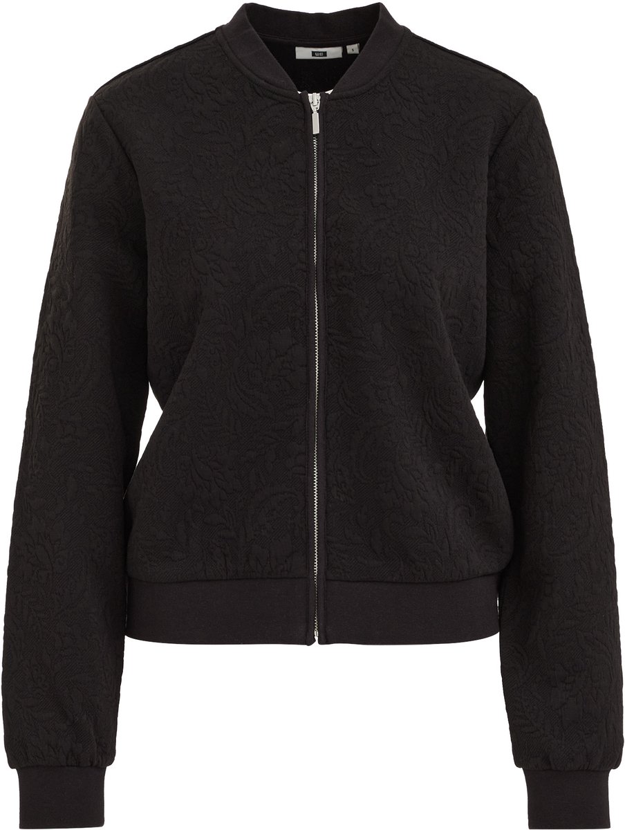 WE Fashion Dames bomberjack van sweatstof met structuur