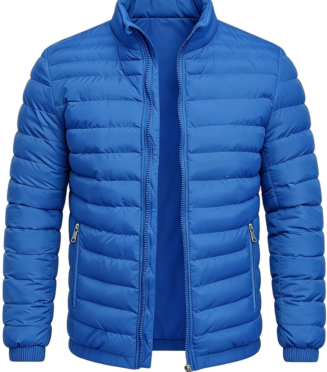 Currero Winterjas Parka Heren Lange Jas Mannen Wintermantel Overjas Gewatteerd Waterdicht Winter Stijlvol Mantel Volwassen Koningsblauw