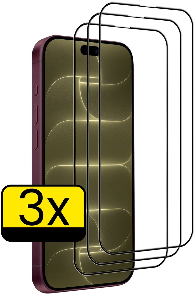 Screenprotector - Geschikt voor Apple iPhone 18 Pro Max - 3 Stuks - Full Cover - Beschermglas - Gehard Glas - Tempered Glass - Screen Protector