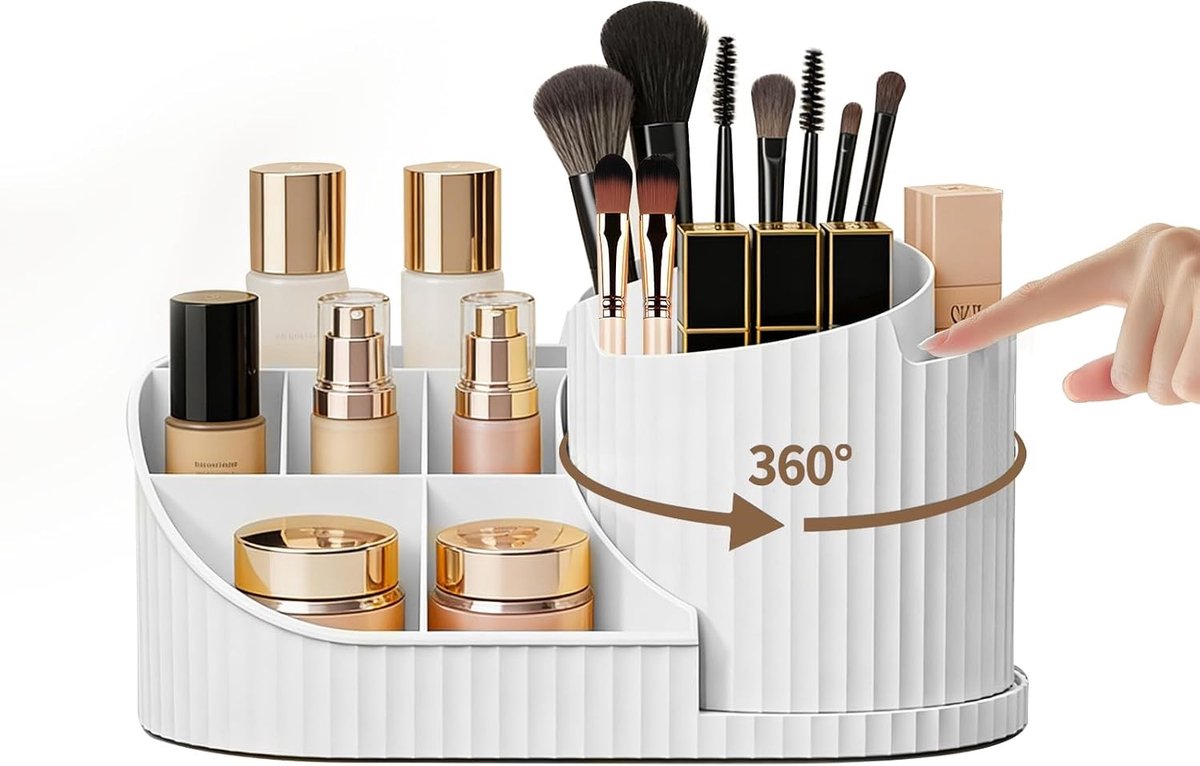 Ruimtebesparende Make-up Organizer met 360° Rotatie voor Slaapkamer en Make-up Tafel, Perfect voor Cosmetica en Accessoires
