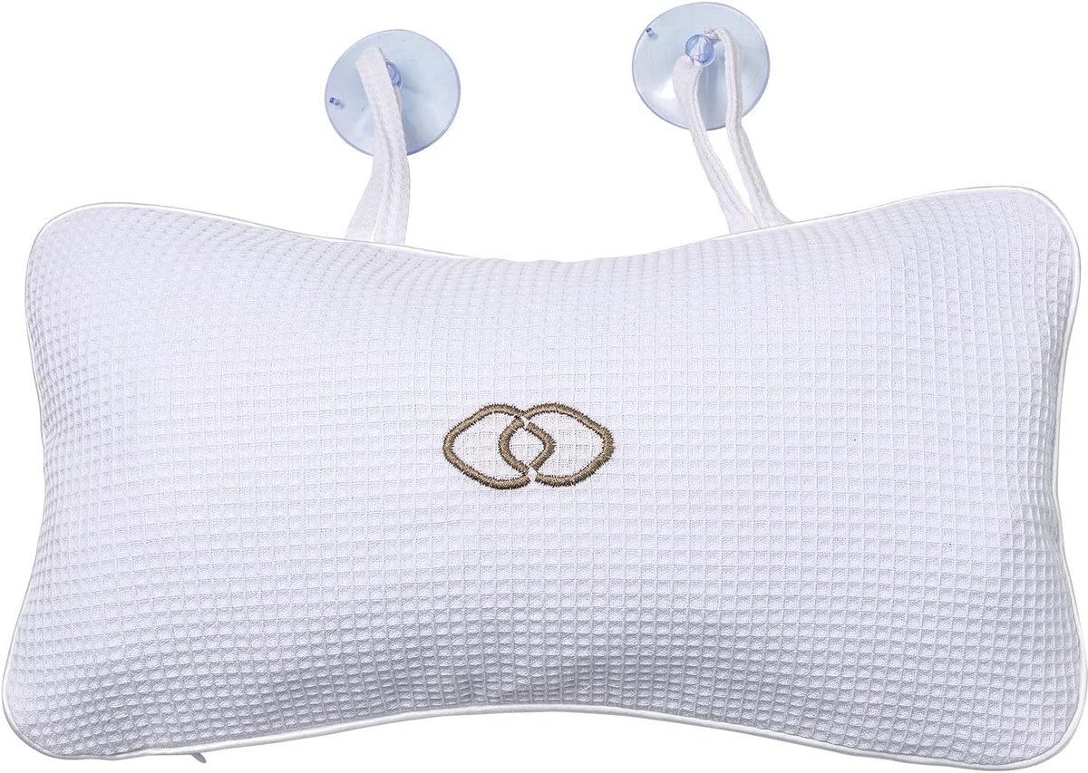 Comfortabel en ademend badkussen voor hoofd, nek en schouders met zuignappen voor een luxe spa-ervaring in bad of hot tub
