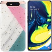 BackCover Marble Glitter voor Samsung A80/A90 Roze