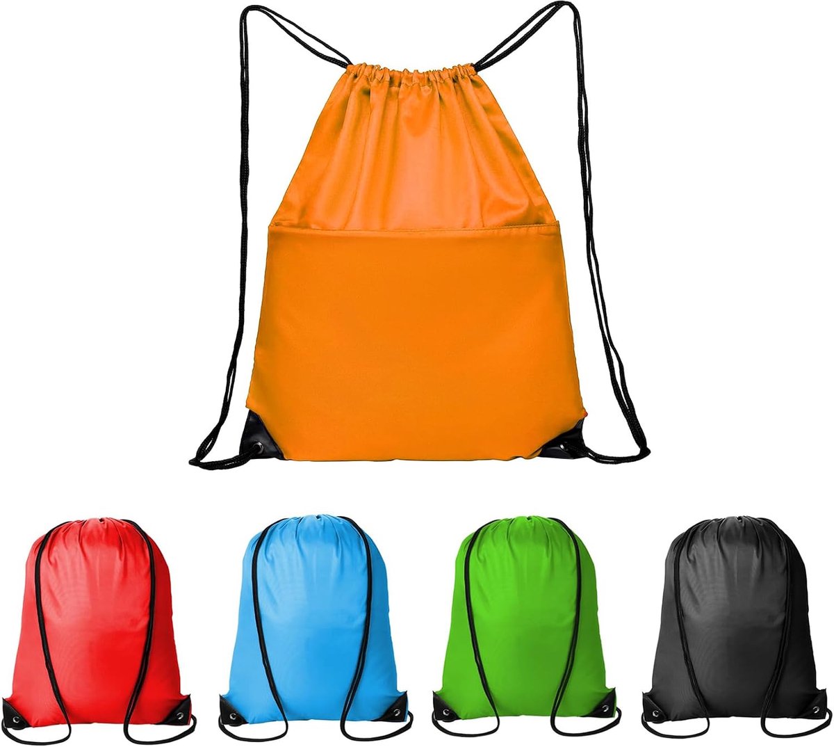 5-delige Trekkoord Rugzak Tassen Bulk, Cinch Zakken Trekkoord Rugzakken Bulk Trekkoord Tas, 5 Kleuren Trekkoord Rugtas Geschikt voor Reizen, Strand en Yoga, Gym Sport Zwemmen