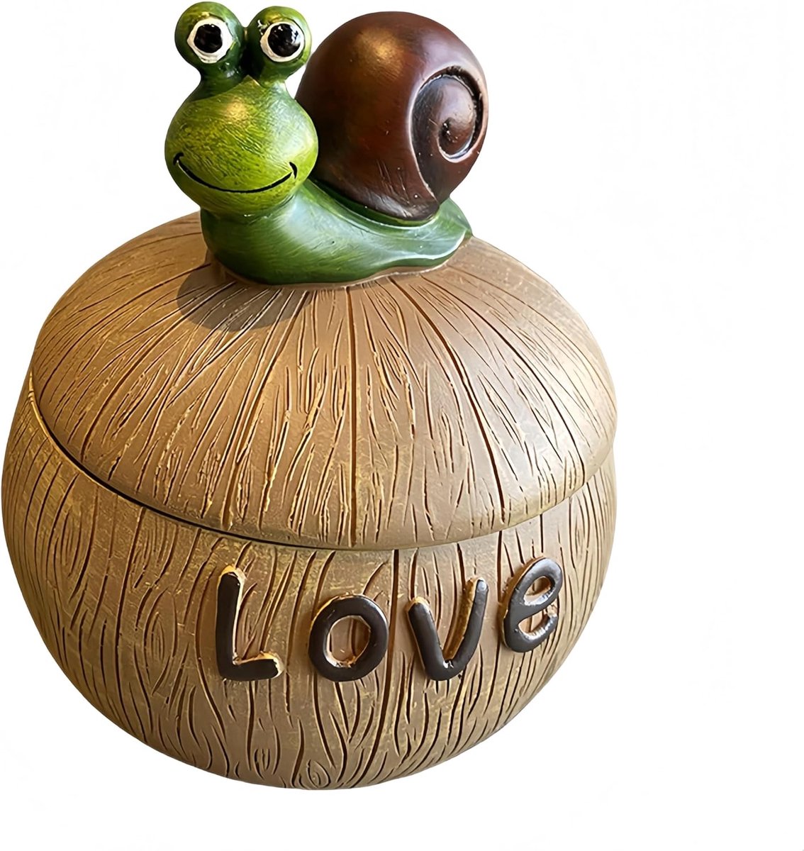 Asbak met deksel, creatief dierendesign (kikker/slak) voor woonkamer, kantoor en decoratie, hygiënisch en stijlvol (slakkenasbak)